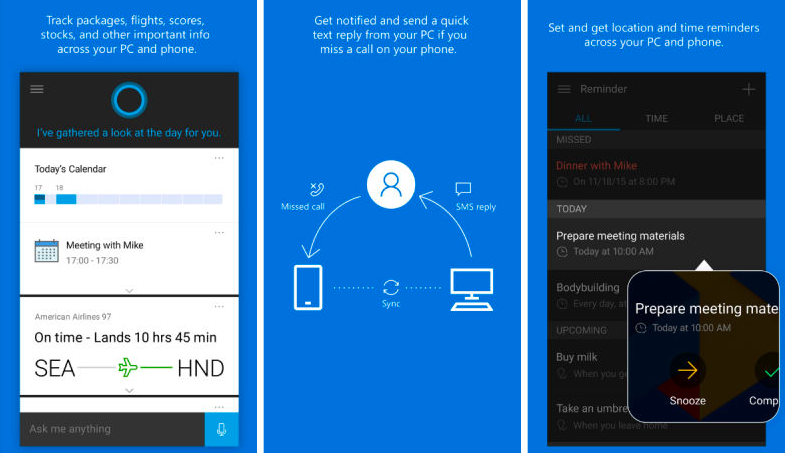 cortana ios and android