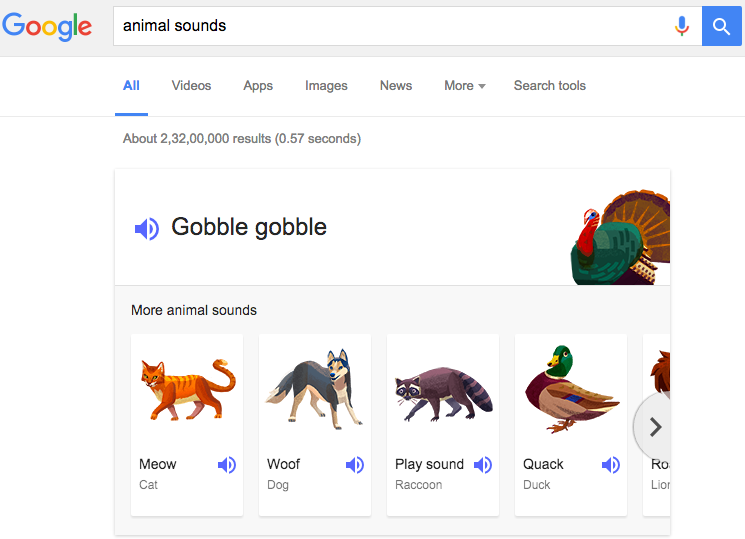 google animal sounds