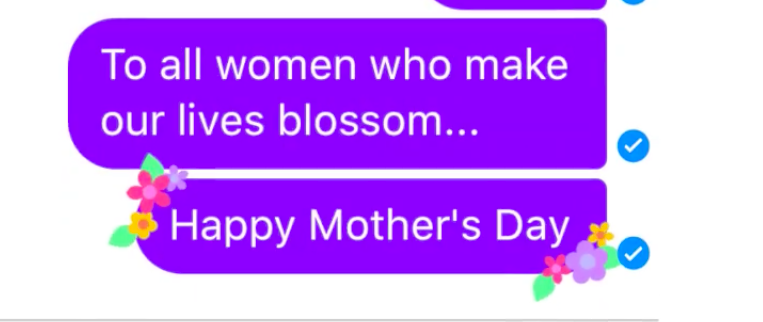 Mothers day facebook messenger with decorated flowers